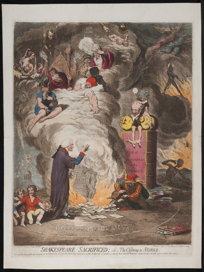 Shakespeare Sacrificed or The Offering to Avarice, 1789 by James Gillray